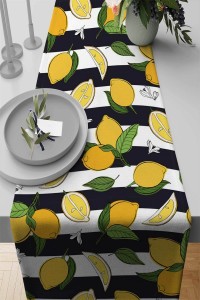 Sarı Limon Desenli Premium Masa Örtüsü Runner RNR124 Sarı Limon Desenli Premium Masa Örtüsü Runner RNR124