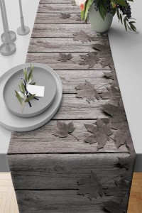 Gri Çınar 3D Desenli Premium Masa Örtüsü Runner RNR140 Gri Çınar 3D Desenli Premium Masa Örtüsü Runner RNR140