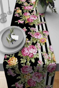 Pembe Çiçek Desenli Premium Masa Örtüsü Runner RNR159 Pembe Çiçek Desenli Premium Masa Örtüsü Runner RNR159