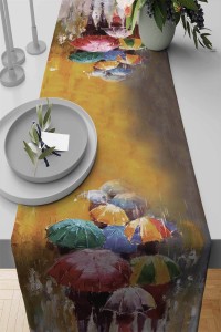 Çok Renkli Modern Temalı Premium Masa Örtüsü Runner RNR161 Çok Renkli Modern Temalı Premium Masa Örtüsü Runner RNR161