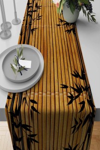 Bej Çiçekli Desen Premium Masa Örtüsü Runner RNR185 Bej Çiçekli Desen Premium Masa Örtüsü Runner RNR185