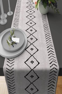 Vizon Moroccan Etnik Premium Masa Örtüsü Runner RNR192 Vizon Moroccan Etnik Premium Masa Örtüsü Runner RNR192