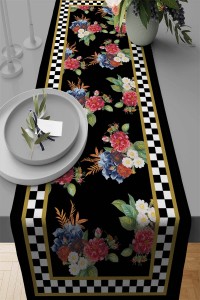 Siyah Mutfak Mackenzie Premium Masa Örtüsü Runner RNR222 Siyah Mutfak Mackenzie Premium Masa Örtüsü Runner RNR222