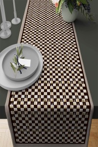 Kahverengi Mackenzie Desen Premium Masa Örtüsü Runner RNR225 Kahverengi Mackenzie Desen Premium Masa Örtüsü Runner RNR225