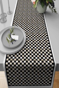 Beyaz Mutfak Mackenzie Premium Masa Örtüsü Runner RNR227 Beyaz Mutfak Mackenzie Premium Masa Örtüsü Runner RNR227