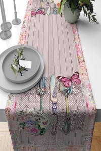 Pembe Mutfak Temalı Premium Masa Örtüsü Runner RNR360 Pembe Mutfak Temalı Premium Masa Örtüsü Runner RNR360