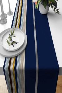 Lacivert Çizgili Desen Premium Masa Örtüsü Runner RNR464 Lacivert Çizgili Desen Premium Masa Örtüsü Runner RNR464