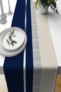 Lacivert Avangarde Desen Premium Masa Örtüsü Runner RNR566 Lacivert Avangarde Desen Premium Masa Örtüsü Runner RNR566