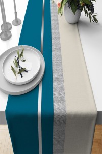 Turkuaz Avangarde Desen Premium Masa Örtüsü Runner RNR570 Turkuaz Avangarde Desen Premium Masa Örtüsü Runner RNR570