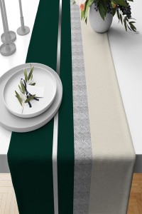 Yeşil Avangarde Desenli Premium Masa Örtüsü Runner RNR575 Yeşil Avangarde Desenli Premium Masa Örtüsü Runner RNR575