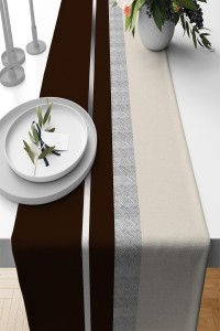 Kahve Avangarde Desen Premium Masa Örtüsü Runner RNR578 Kahve Avangarde Desen Premium Masa Örtüsü Runner RNR578