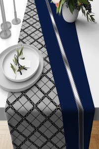 Lacivert Ekoseli Desen Premium Masa Örtüsü Runner RNR581 Lacivert Ekoseli Desen Premium Masa Örtüsü Runner RNR581