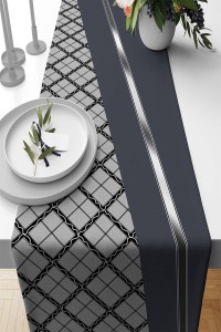 Antrasit Ekoseli Desen Premium Masa Örtüsü Runner RNR585 Antrasit Ekoseli Desen Premium Masa Örtüsü Runner RNR585