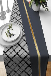 Antrasit Ekoseli Desen Premium Masa Örtüsü Runner RNR598 Antrasit Ekoseli Desen Premium Masa Örtüsü Runner RNR598