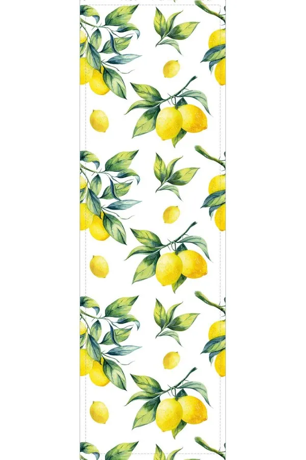Balkon Masası Runner Sarı Limon Desenli Premium Masa Örtüsü Runner RNR081