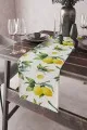 Balkon Masası Runner Sarı Limon Desenli Premium Masa Örtüsü Runner RNR081
