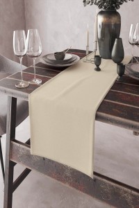 Krem Sade Düz Tek Renk Premium Runner Masa Örtüsü RNR002 Krem Sade Düz Tek Renk Premium Runner Masa Örtüsü RNR002