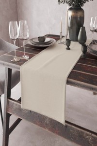 Ekru Sade Tek Renk Düz Premium Runner Masa Örtüsü RNR003 Ekru Sade Tek Renk Düz Premium Runner Masa Örtüsü RNR003