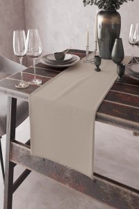 Bej Düz Tek Renk Sade Premium Runner Masa Örtüsü RNR027 Bej Düz Tek Renk Sade Premium Runner Masa Örtüsü RNR027