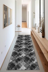 Siyah Kaymaz Modern Kesme Rulo Özel Ölçülü Yolluk AR1199 Siyah Kaymaz Modern Kesme Rulo Özel Ölçülü Yolluk AR1199