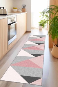 Pembe Kaymaz Geometrik Kesme Rulo Özel Ölçülü Yolluk AR1332 Pembe Kaymaz Geometrik Kesme Rulo Özel Ölçülü Yolluk AR1332