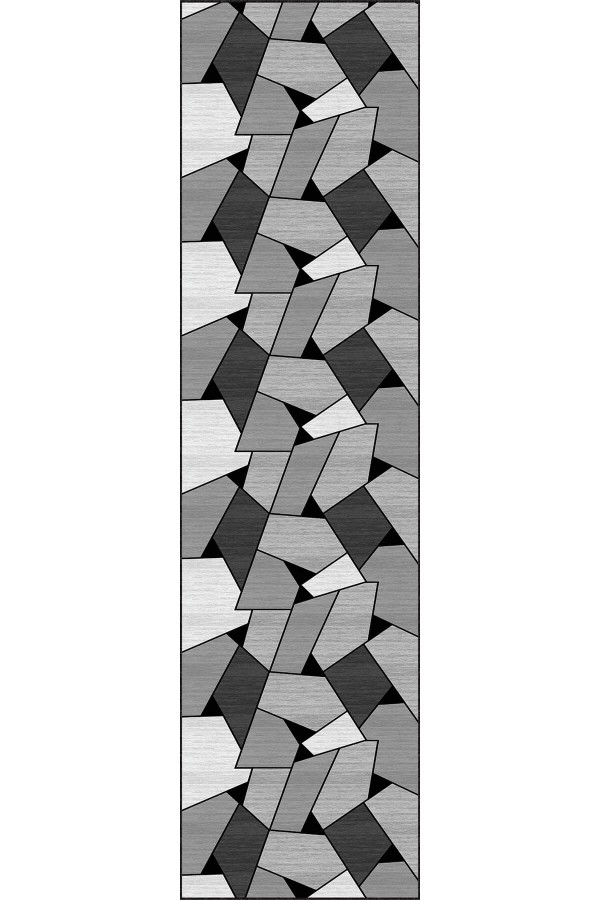 Koyu Gri Kaymaz Geometrik Kesme Rulo Özel Ölçü Yolluk AR1465