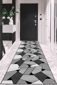 Koyu Gri Kaymaz Geometrik Kesme Rulo Özel Ölçü Yolluk AR1465 Koyu Gri Kaymaz Geometrik Kesme Rulo Özel Ölçü Yolluk AR1465