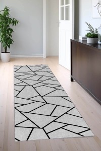 Gri Kaymaz Geometrik Kesme Rulo Özel Ölçülü Yolluk AR1493 Gri Kaymaz Geometrik Kesme Rulo Özel Ölçülü Yolluk AR1493