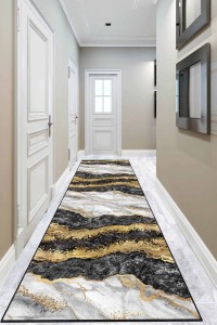 Siyah Gold Kaymaz Mermer Desen Özel Ölçü Rulo Yolluk AR263 Siyah Gold Kaymaz Mermer Desen Özel Ölçü Rulo Yolluk AR263