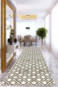 Gold Kaymaz Taban Kareli Kesme Rulo Özel Ölçülü Yolluk AR348 Gold Kaymaz Taban Kareli Kesme Rulo Özel Ölçülü Yolluk AR348