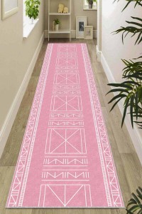 Pembe Kaymaz Taban Etnik Kesme Rulo Özel Ölçülü Yolluk AR522 Pembe Kaymaz Taban Etnik Kesme Rulo Özel Ölçülü Yolluk AR522