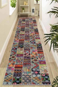 Renkli Kaymaz Patchwork Kesme Rulo Özel Ölçülü Yolluk AR980 Renkli Kaymaz Patchwork Kesme Rulo Özel Ölçülü Yolluk AR980