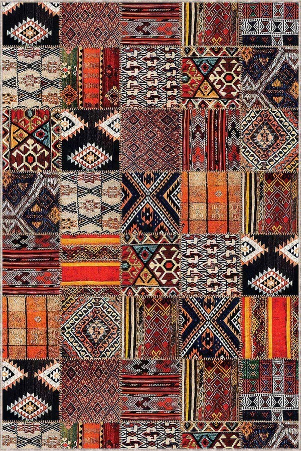 Renkli Kaymaz Patchwork Kesme Rulo Özel Ölçülü Yolluk AR981