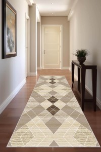 Bej Kaymaz Geometrik Kesme Rulo Özel Ölçülü Yolluk VH006 Bej Kaymaz Geometrik Kesme Rulo Özel Ölçülü Yolluk VH006