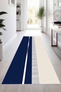 Lacivert Silver Kaymaz Modern Kesme Rulo Yolluk Halı VH016 Lacivert Silver Kaymaz Modern Kesme Rulo Yolluk Halı VH016