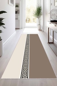 Bej Kaymaz Tabanlı Modern Kesme Rulo Yolluk Halı VH019 Bej Kaymaz Tabanlı Modern Kesme Rulo Yolluk Halı VH019