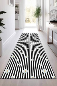 Beyaz Kaymaz Papatyalı Kesme Rulo Özel Ölçülü Yolluk VH100 Beyaz Kaymaz Papatyalı Kesme Rulo Özel Ölçülü Yolluk VH100