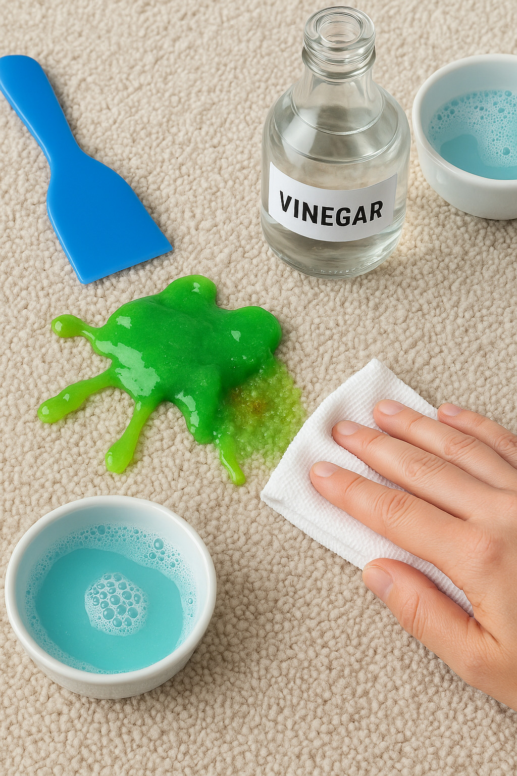 Halıdaki slime lekesi nasıl çıkar Halıdaki slime lekesi nasıl çıkar