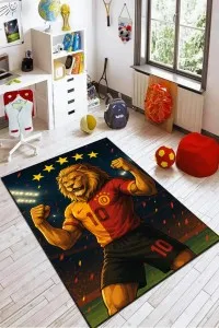 Sarı Şampiyon Aslan 5 Yıldız Kaymaz Taraftar Halısı VH143 Sarı Şampiyon Aslan 5 Yıldız Kaymaz Taraftar Halısı VH143