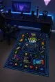 Lacivert oyun halısında merkezde kumanda ve level up yazısı, çevresinde joystick ile piksel oyun ikonları bulunur