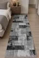 Gri Soyut Desenli Dijital Baskılı Halı Yolluk Antre Görünümü Antrede kullanılan gri soyut blok desenli kesme rulo yolluk, dijital baskılı halı koleksiyonundandır