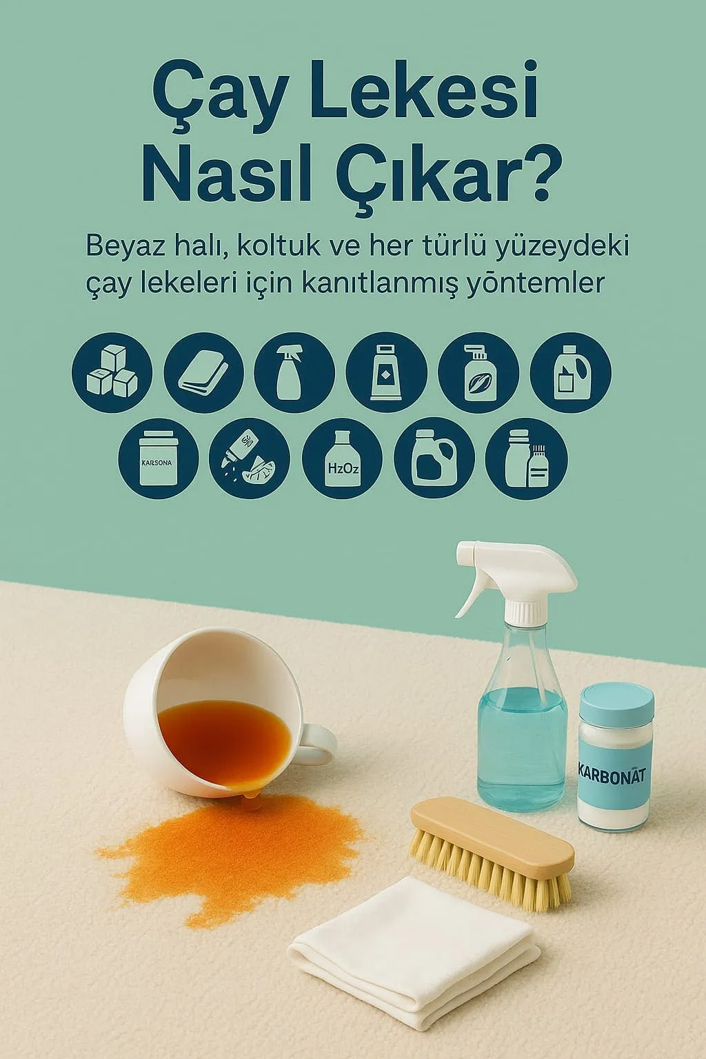 Çay Lekesi Nasıl Çıkar? Beyaz Halı ve Koltuk Temizliği