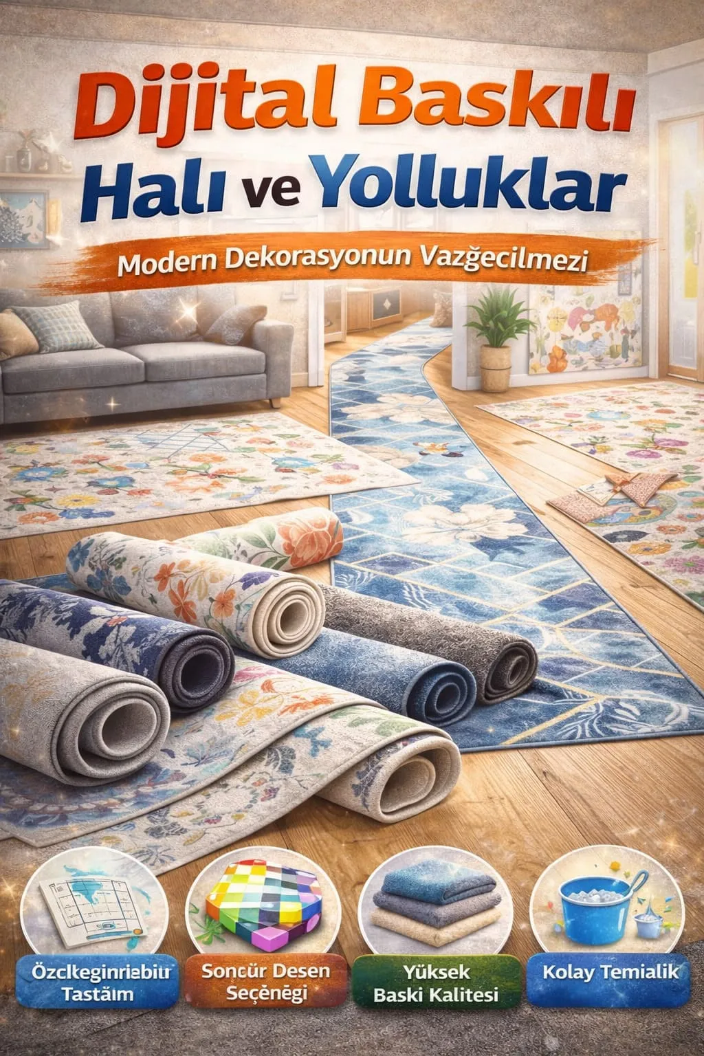 Dijital Baskılı Halı ve Yolluk Nedir?