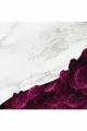 Klozet Takımı 3 Lü Set Mürdüm Çiçekli Desen Banyo Halısı Klozet Paspas Seti BS013