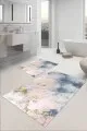 Banyo Halısı Tekli Mavi Mermer Görünümlü Banyo Halısı Klozet Paspas Seti BS018