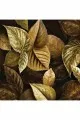 Şık Banyo Halıları Gold Yaprak Desenli Banyo Halısı Klozet Paspas Seti BS044