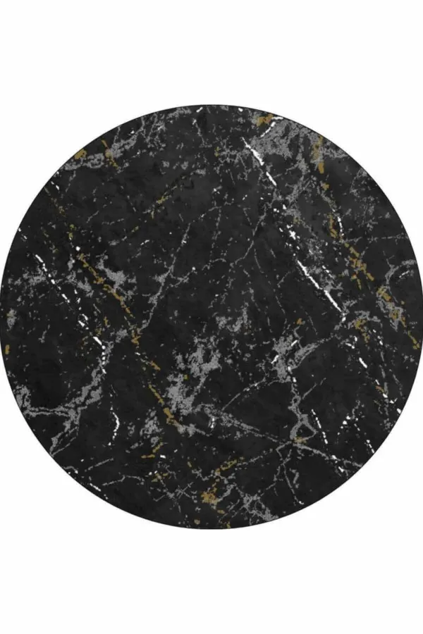 Banyo Paspası Oval Füme Mermer Görünümlü Oval Banyo Klozet Paspas Seti BS057
