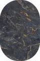 Banyo Paspasları Oval Füme Mermer Görünümlü Oval Banyo Klozet Paspas Seti BS059
