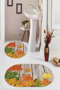 Turuncu Çınar 3D Banyo Halısı Klozet Oval Paspas Seti BS067 Turuncu Çınar 3D Banyo Halısı Klozet Oval Paspas Seti BS067