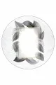 Banyo Halı Modelleri Beyaz Yaprak Temalı Oval Banyo Klozet Paspas Seti BS092